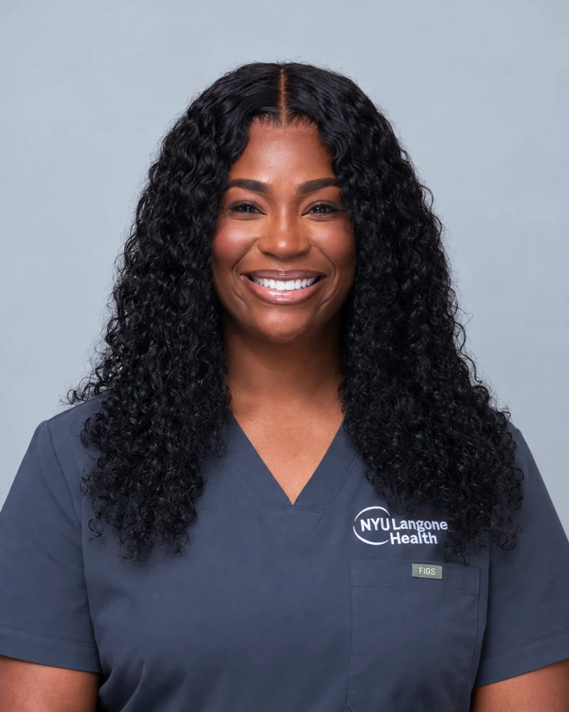 Medical professional in scrubs