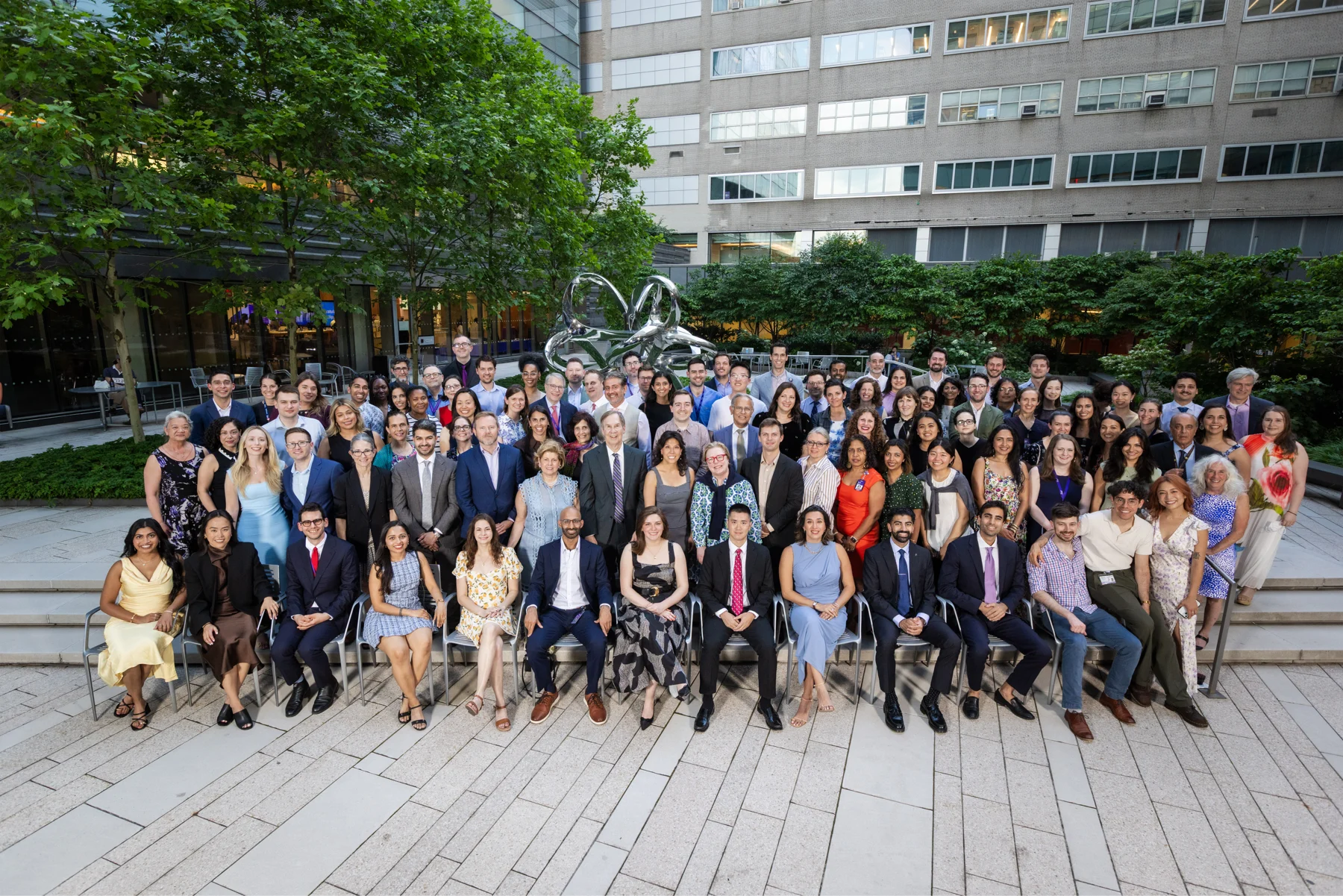 Large NYU Langone group assembled outdoors for a team photograph